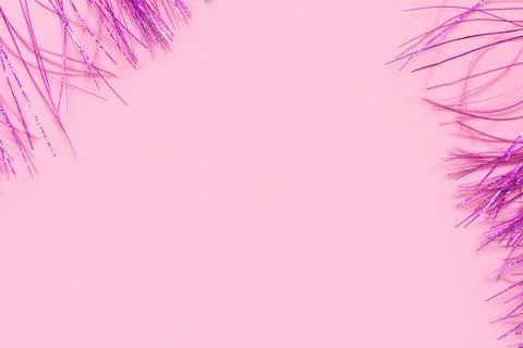Pink simple christmas background with copy space Stock Photos