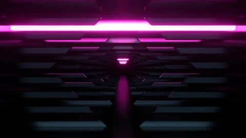 Pink Simple Sci-Fi Corridor Background VJ Loop l 4K Stock Footage 304060046