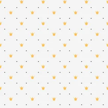 Pink Simple seamless  vector pattern with crowns for invitation card, wrapper Stockillustratie