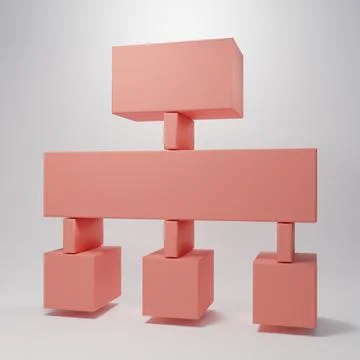 Pink Site map icon isolated on pink background. Minimalism concept. 3D rend.. Illustration