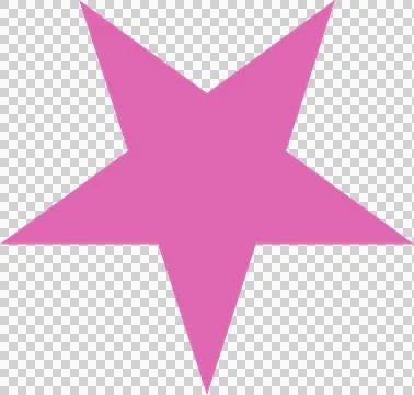 Pink six-pointed star polygon is floating on transparent background in flat Illustration