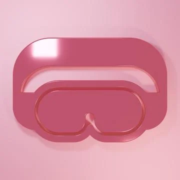 Pink Ski goggles icon isolated on pink background. Extreme sport. Sport equ.. Stock Illustration