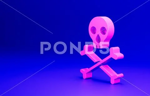skull crossbones icon vector Halloween logo - Stock