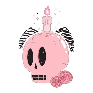 Pink skull spookiness Stock Illustration