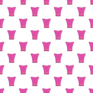Pink sky lanterns repeating pattern on white background Stock Illustration