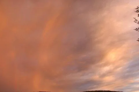 Pink sky wavy clouds 写真素材