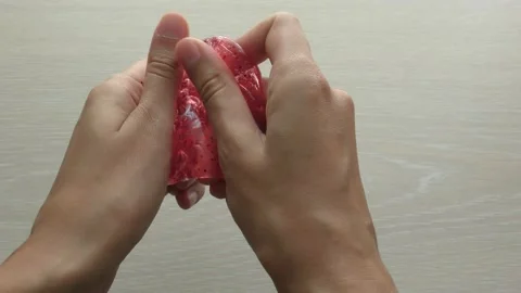 Pink slime playing Stock Footage 130753716