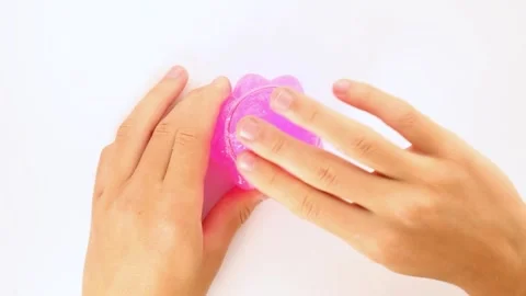 Pink slime in a transparent box. Stock Footage 251720543