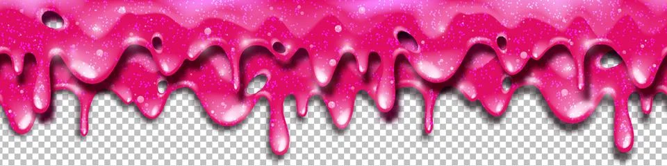 Pink slime vector glitter background, cartoon sticky toxic goo Illustrazione stock