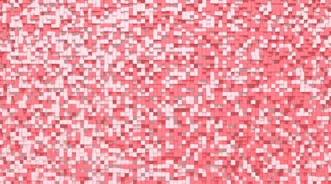 Pink small box cube random geometric background. Abstract square pixel mosaic Illustrazione stock