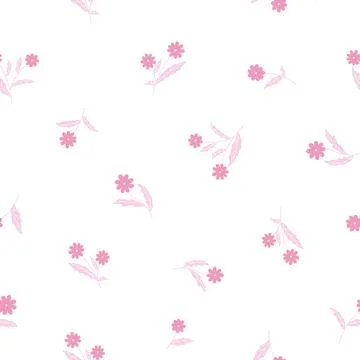 Pink small flower seamless pattern vintage flat Stock Illustration