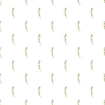 Pink small flower seamless pattern on white background Illustrazione stock