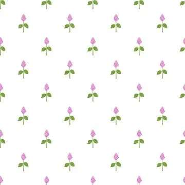 Pink small flowers seamless pattern on white background 스톡 일러스트