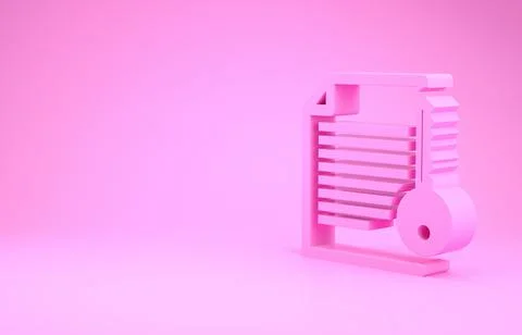 Pink Smart contract icon isolated on pink background. Blockchain technology,  Stock Illustration