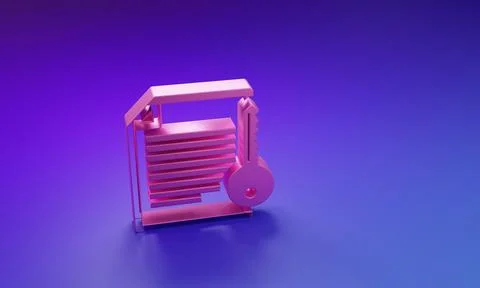 Pink Smart contract icon isolated on purple-blue background. Blockchain tec.. Stockillustratie