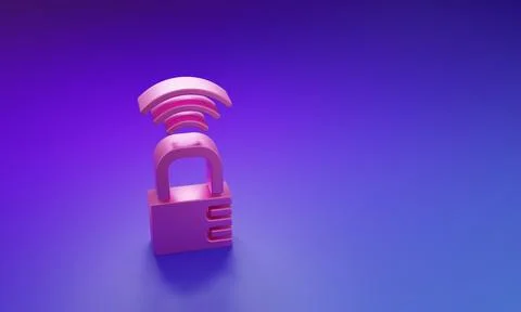 Pink Smart safe combination lock icon isolated on purple-blue background. C.. イラスト素材