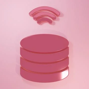 Pink Smart Server, Data, Web Hosting icon isolated on pink background. Inte.. Stock Illustration