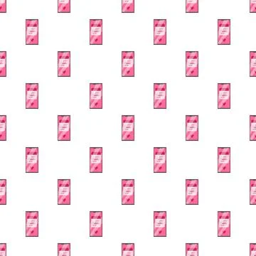 Pink smartphone period tracker app seamless pattern Stock Illustration