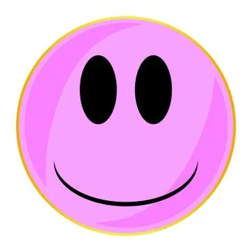 Pink Smile Face Button Isolated Stock Illustration