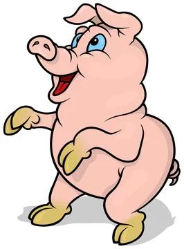 Pink Smiling Piggy Stock Illustration