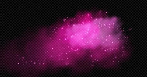 Pink smoke clouds with sparkle particles Stock Illustration