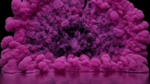 Pink smoke, filling empty space, fog, fume on black background, smoky atmosph Stock Footage 103844024