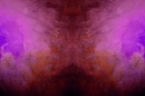 Pink smoke of pattern  in the form of horror monster on a dark isolated backg Stock Photos