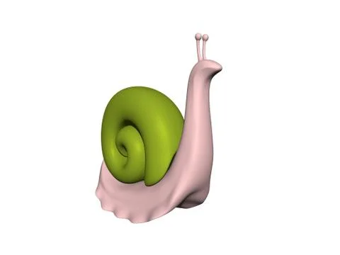 Pink snail with green casing Stock Illustration