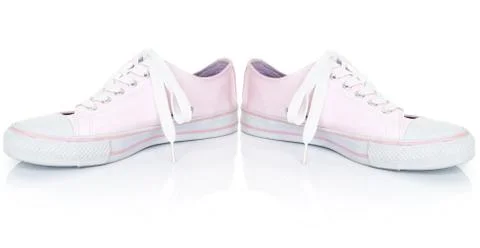 Pink sneakers Stock Photos
