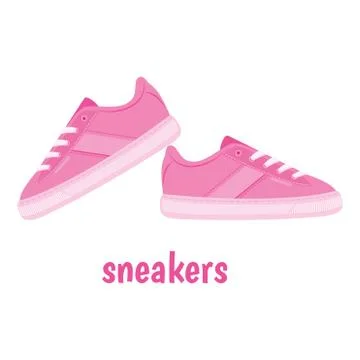 Pink sneakers vector Stock Illustration