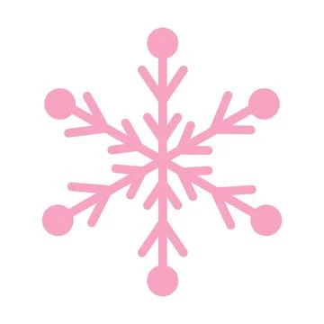 Pink snowflake. Christmas design. Vector illustration isolated on white bac.. Stock Illustration