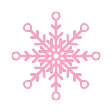 Pink snowflake. Christmas design. Vector illustration isolated on white bac.. Stock Illustration