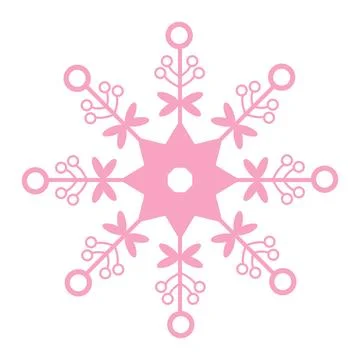 Pink snowflake. Christmas design. Vector illustration isolated on white bac.. Stock Illustration