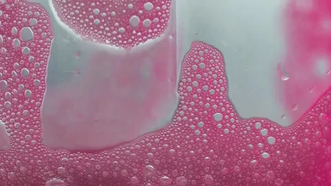 Pink soap bubble  Close-up flow down. Stock Footage 318981761