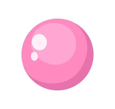Pink soap bubble flat vector illustration on clean white background The bub.. イラスト素材