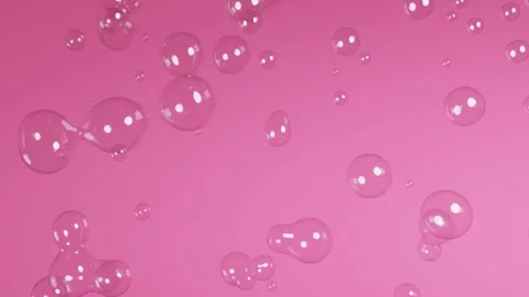 Pink soap bubbles floating Vidéo 261052444