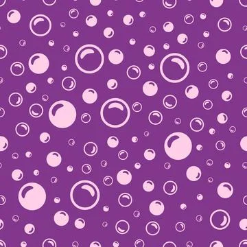 Pink soap bubbles on a light purple background Stock Illustration