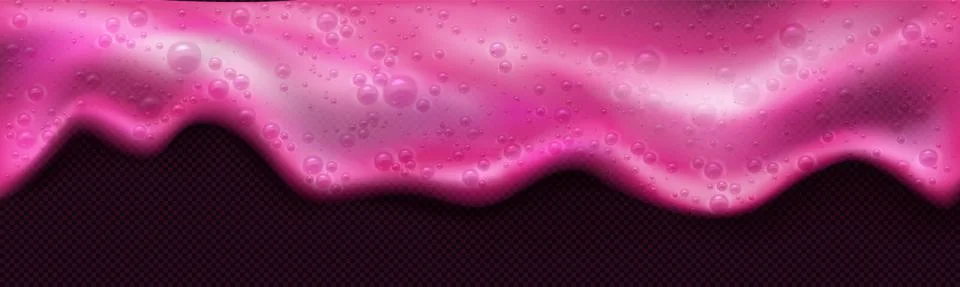 Pink soap foam, detergent or shampoo suds Stock Illustration