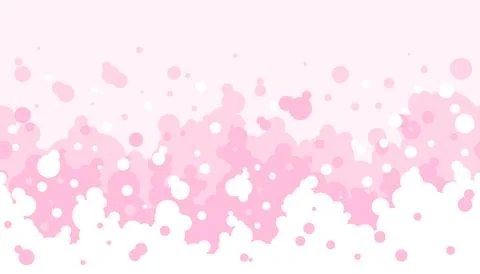 Pink soap foam with white bubbles forms a seamless horizontal border agains.. Illustrazione stock