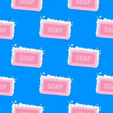 Pink soap pattern on colorful background. Vector illustration object. Top view Stock Illustration