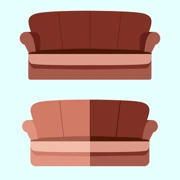 Pink sofa elegance vector illustration. Interior icon Stock Illustration