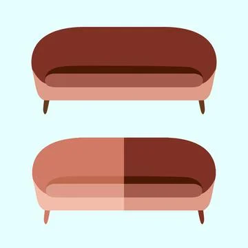 Pink sofa elegance vector illustration. Interior icon Stock Illustration