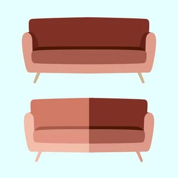Pink sofa elegance vector illustration. Interior icon Stock Illustration