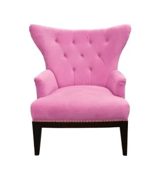 Pink sofa isolated Stock Photos