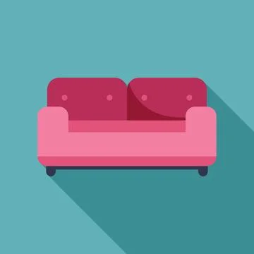 Pink sofa providing comfortable seating in a stylish living room Stock Illustration