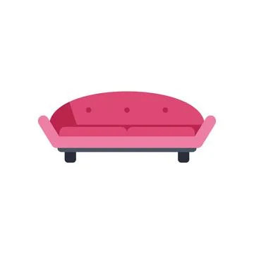 Pink sofa showing a modern flat design Stock-Illustration
