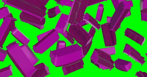 Pink Sofas falling slow motion Stock Footage 236854671