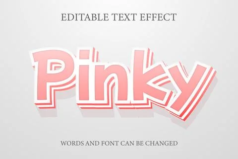 Pink soft 3d style text effect Stock Illustration
