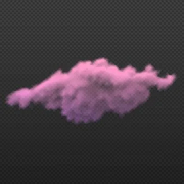Pink soft fluffy cloud, vector realistic meteorology weather forecast cloudy Illustrazione stock