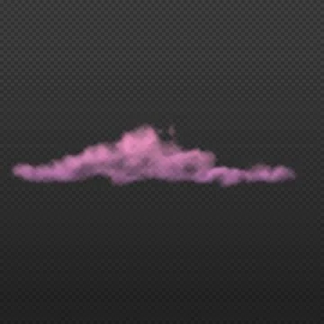 Pink soft one cloud vector realistic illustration, weather forecast cloudy Illustrazione stock